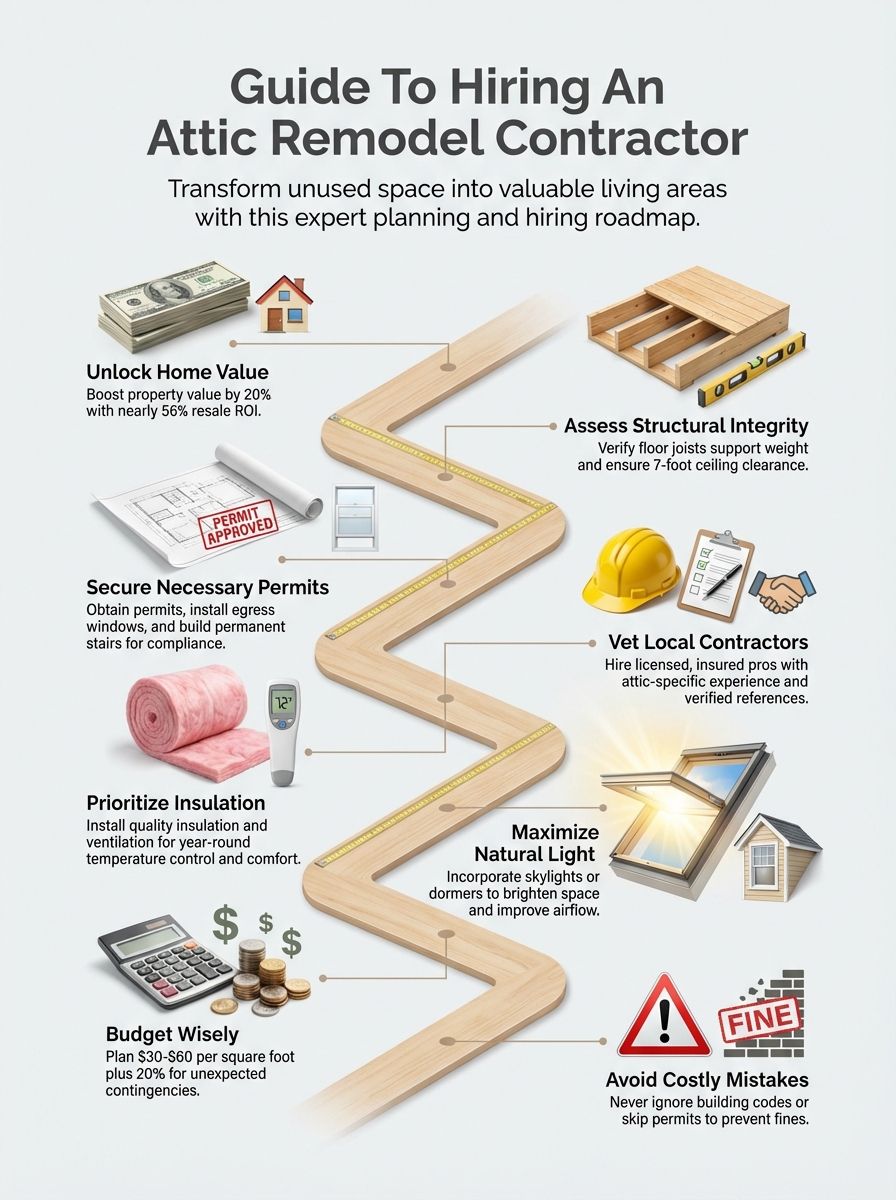 Guide To Hiring An Attic Remodel Contractor Near You Infographics