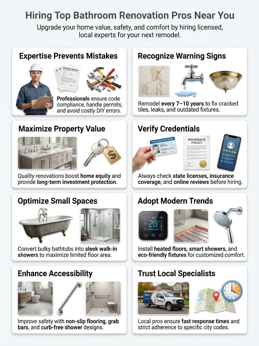Hiring Top Bathroom Renovation Company Pros Near You For Quality Service - Detailed infographics step by step