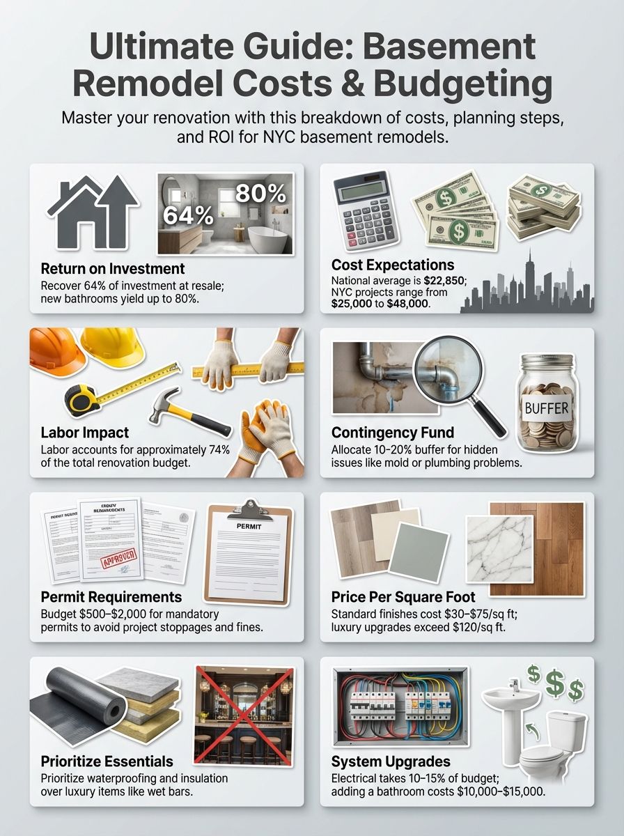Ultimate Guide: Basement Remodel Price Breakdown And Budget Planning Infographics