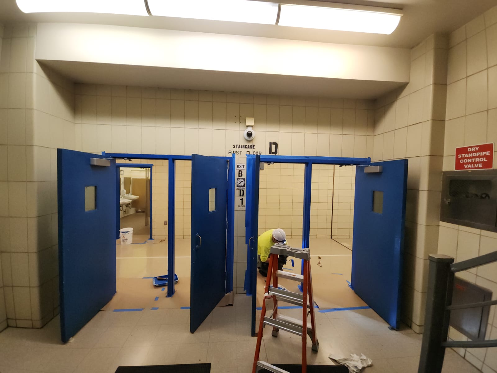 fireproof doors installation in progress