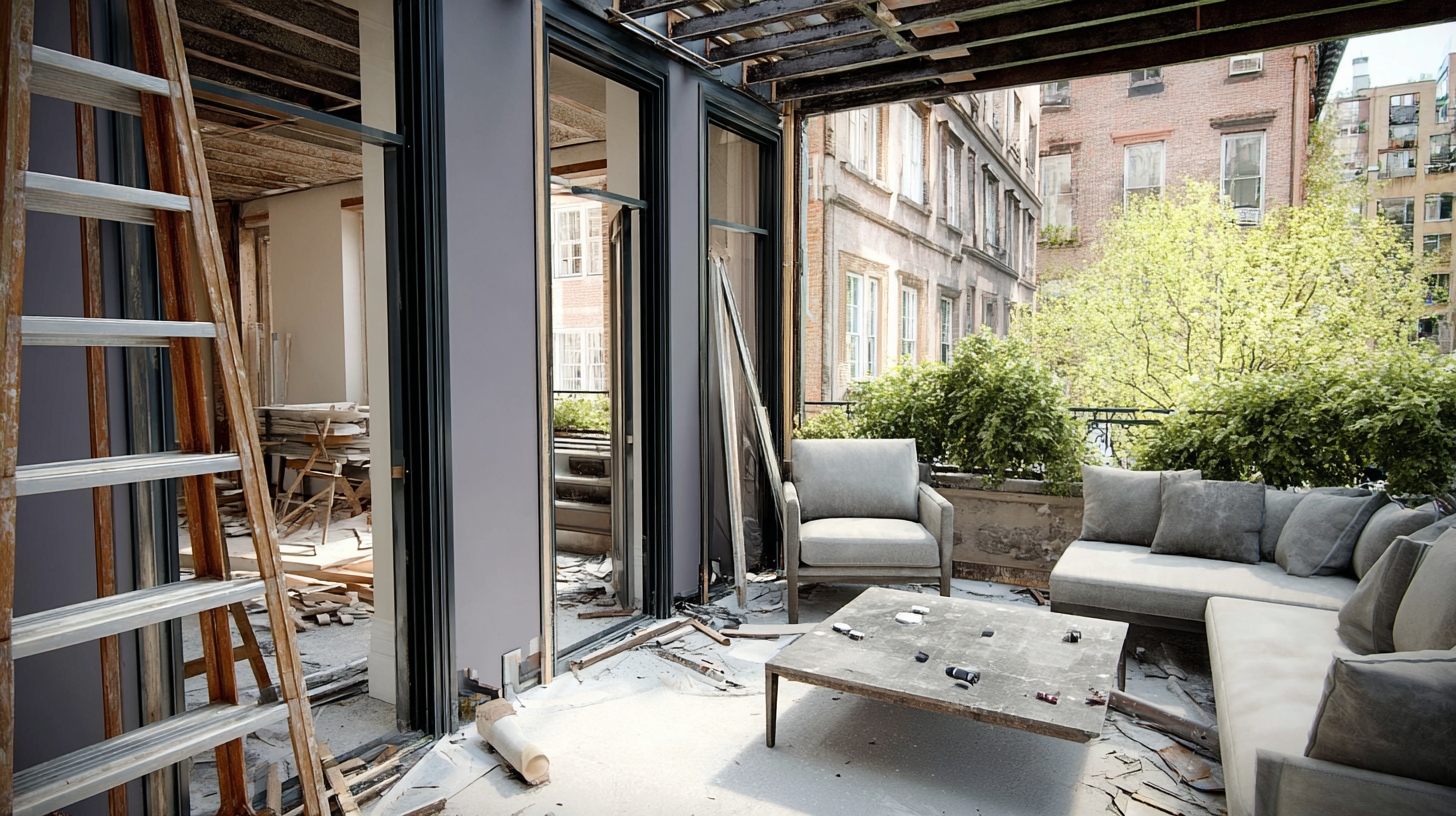 NYC home renovation in progress internal demolition strip-out done