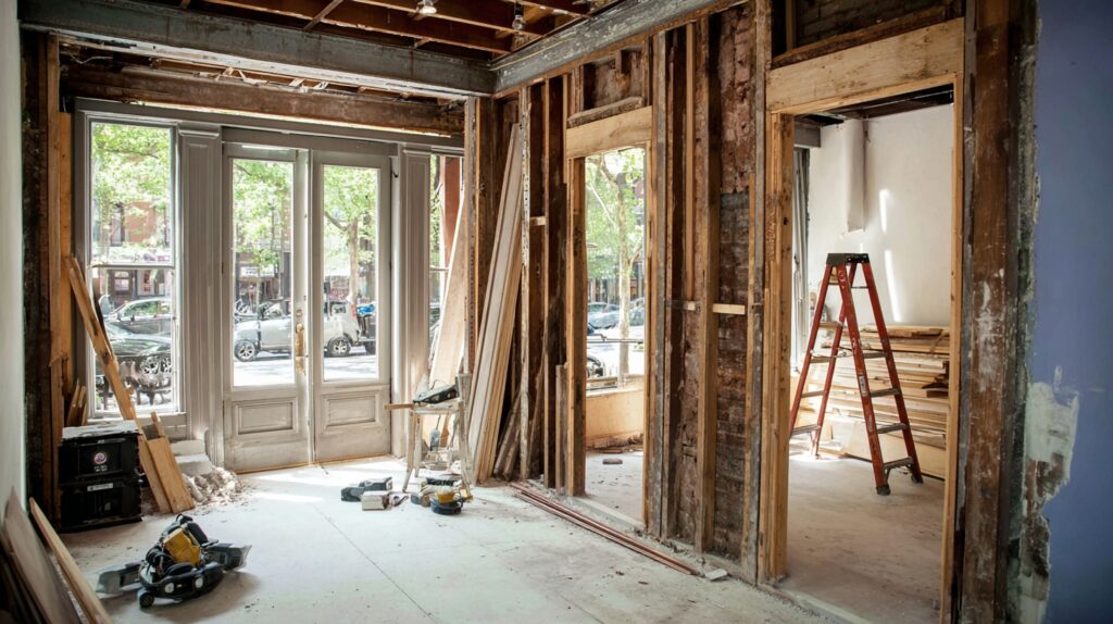 NYC home renovation in progress strip-out