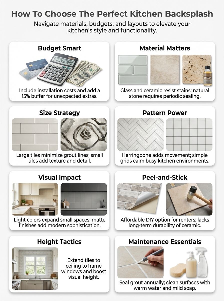 How To Choose The Best Tile On Kitchen Backsplash For Your Space How To Choose The Best Tile On Kitchen Backsplash For Your Space - infographics