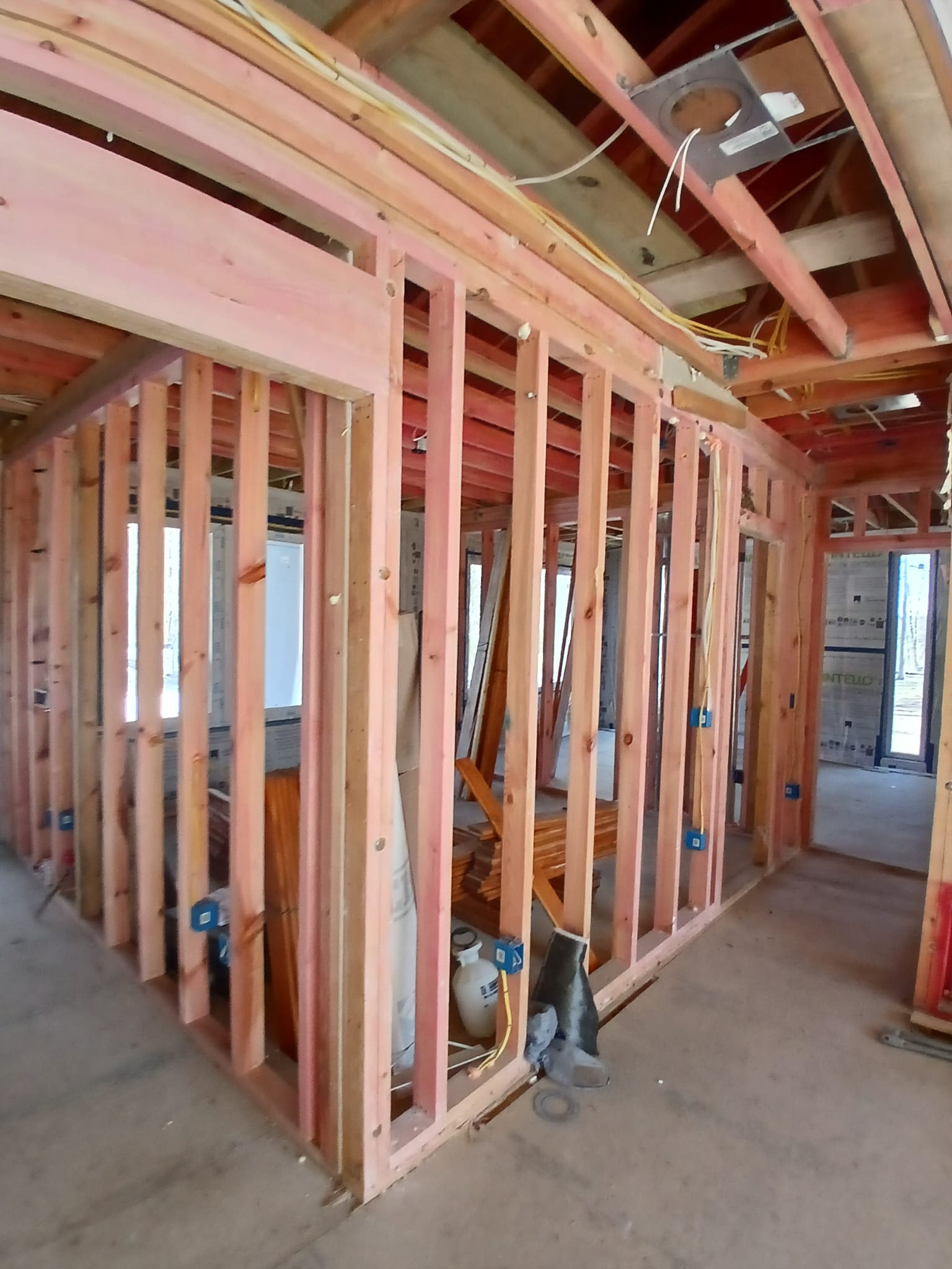 framing stage at residential construction in PA