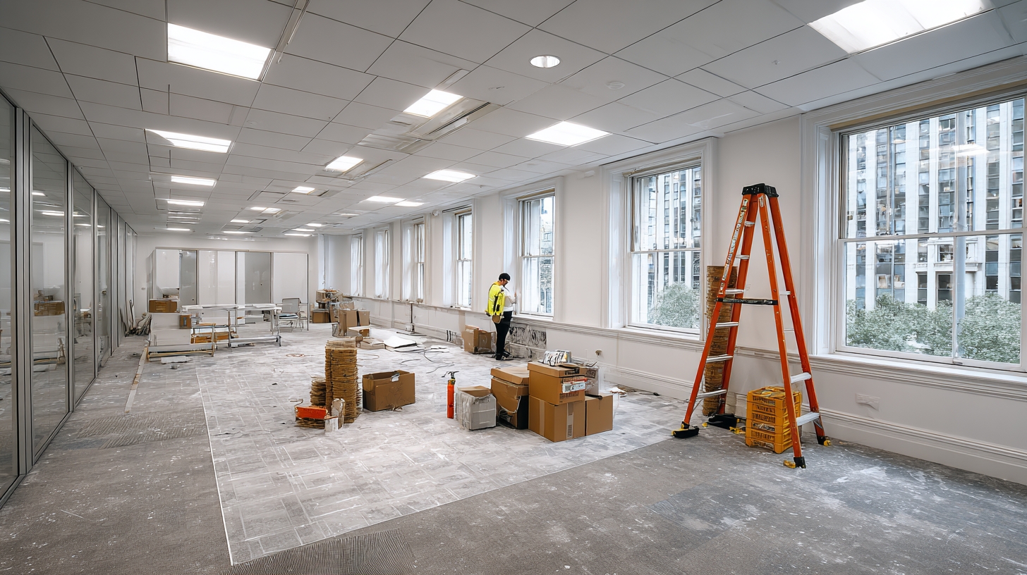large modern commercial space renovation in progress