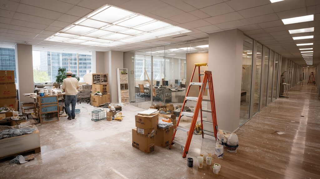 modern office renovation in progress
