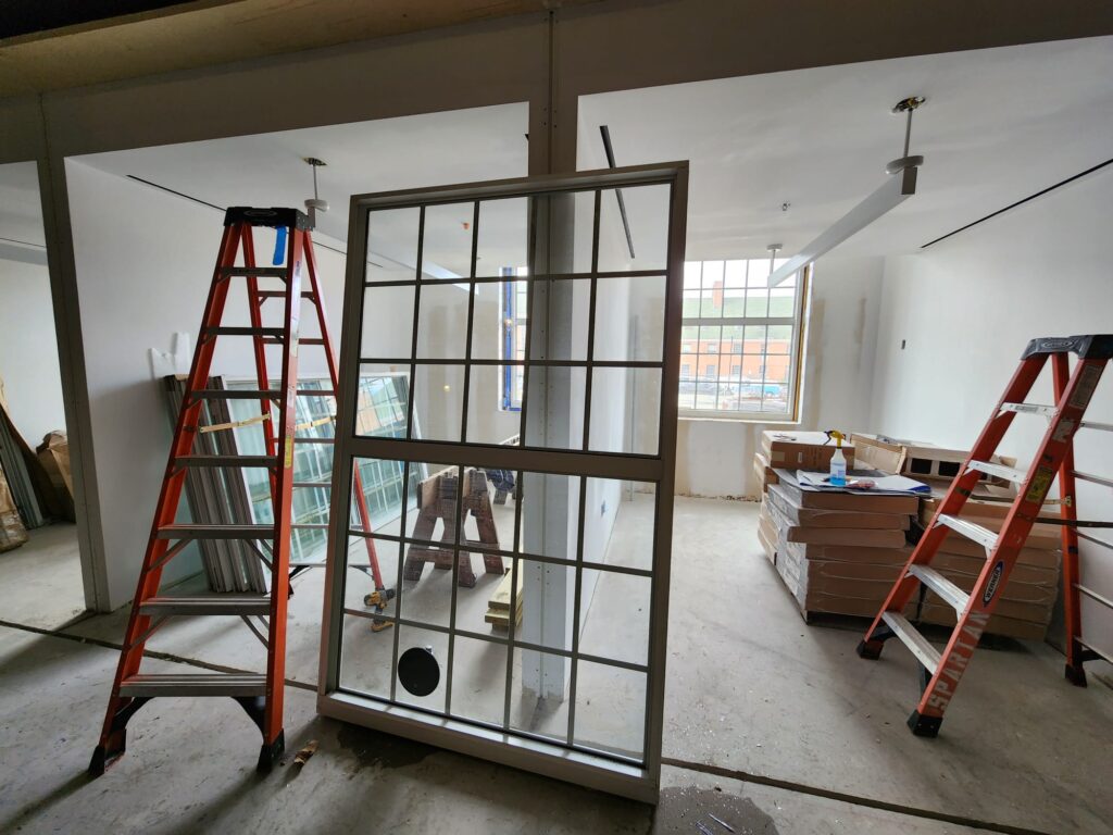 a big window prepared for installation