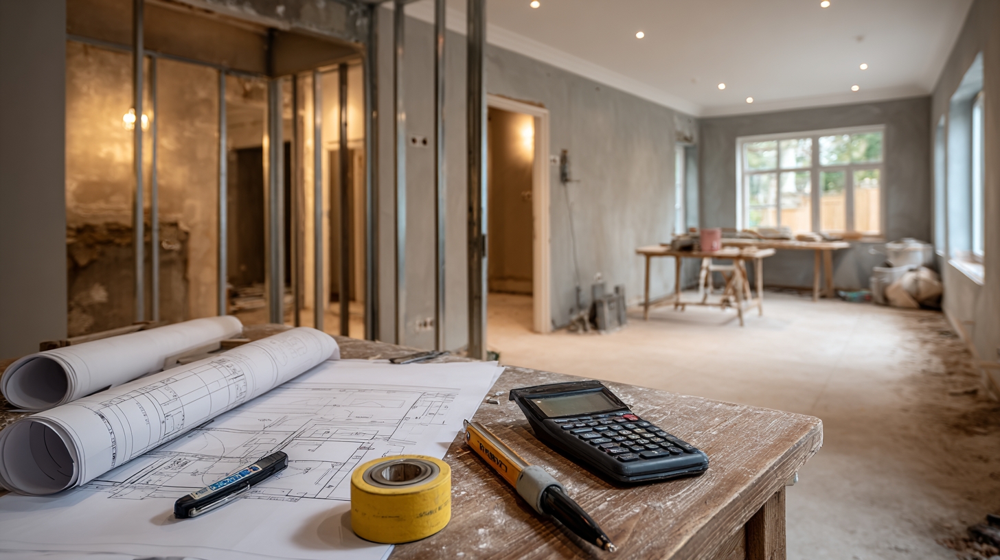 partially finished cellar with framing drywall in progress