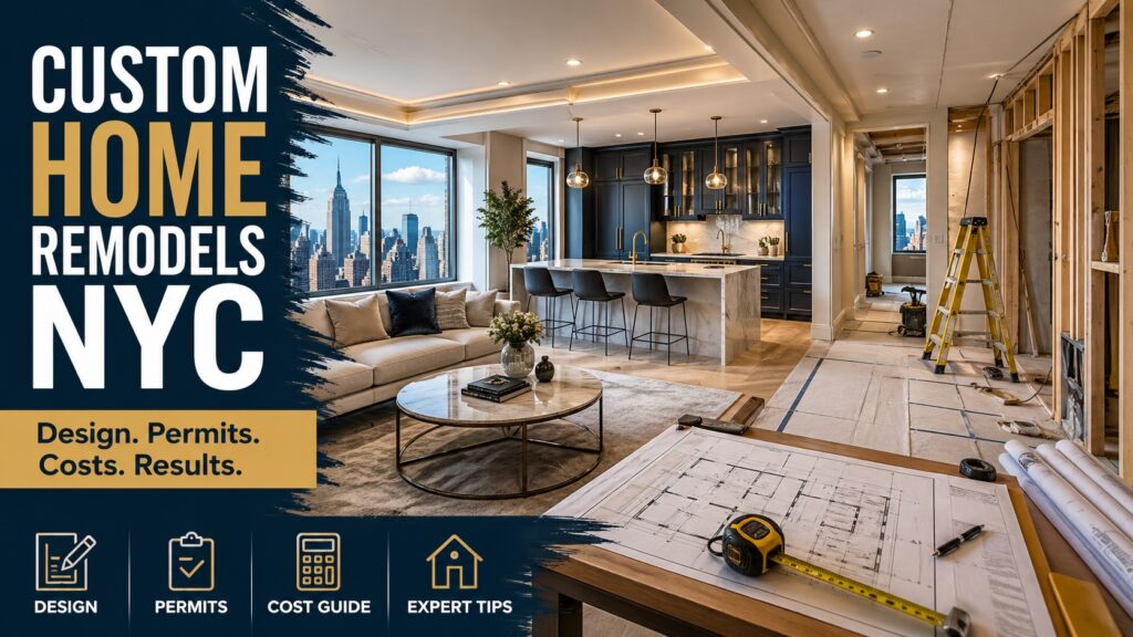 custom home remodels nyc - illustration with infographics