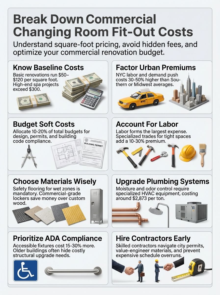 Comprehensive Breakdown of Commercial Changing Room Fit Out Cost Per Square Foot