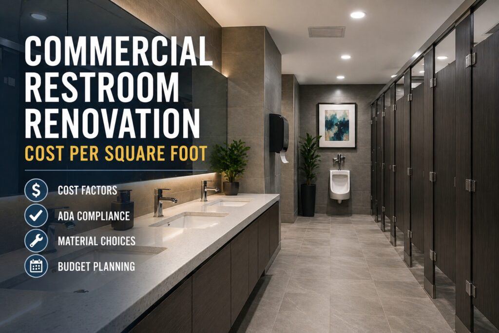 Modern commercial restroom renovation layout