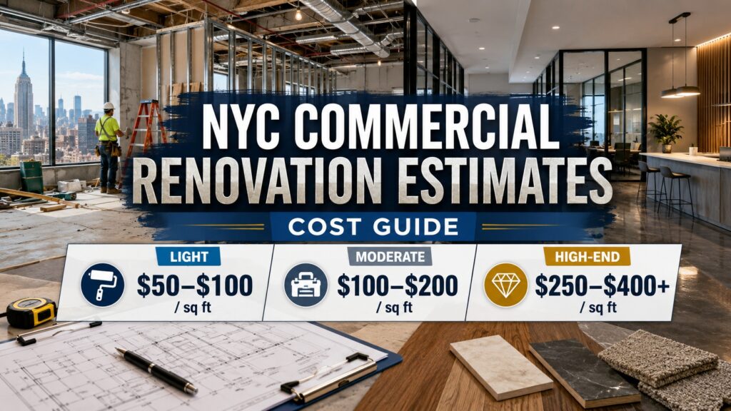 NYC office renovation cost guide infographics