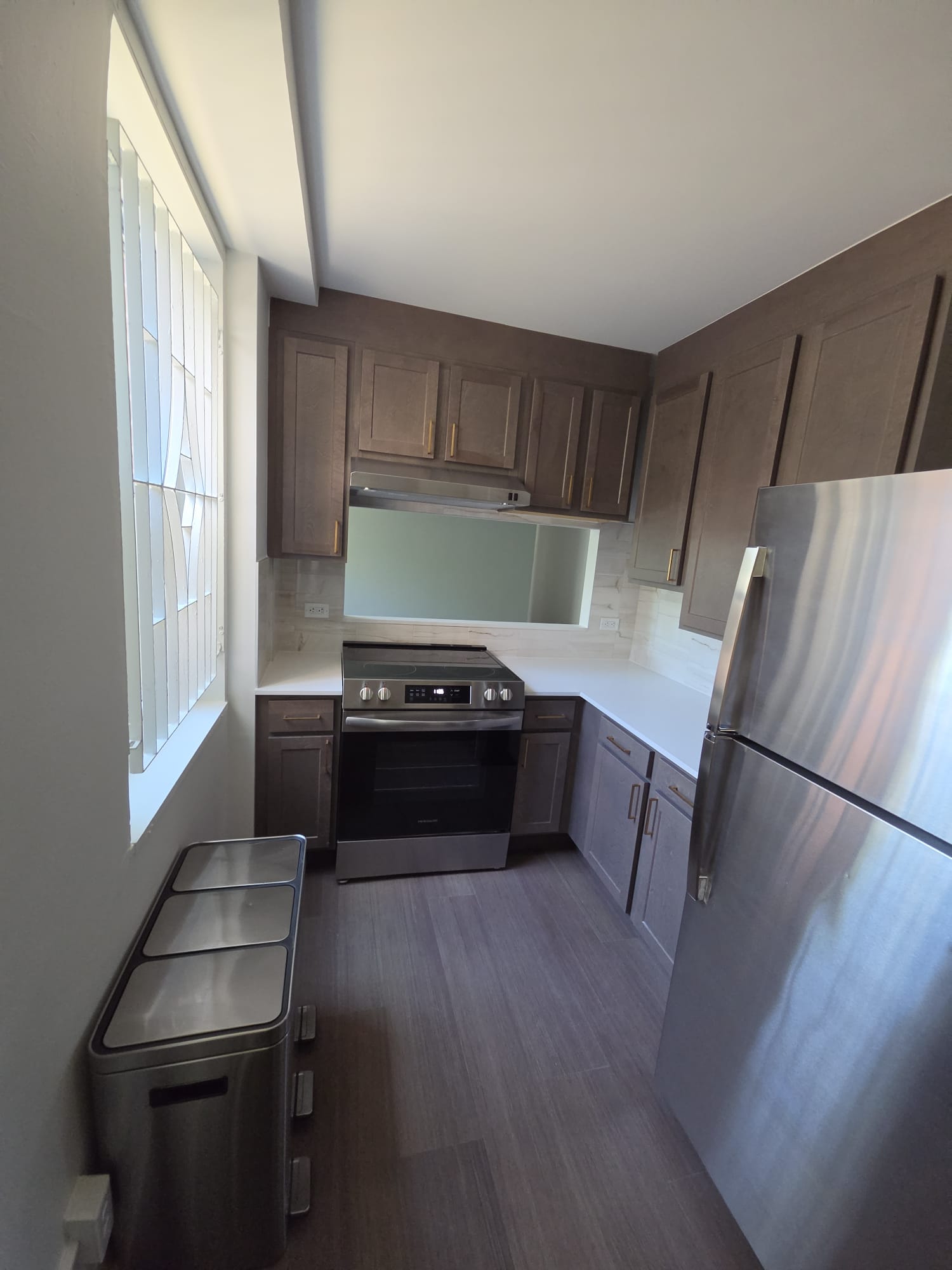 Completed kitchen renovation in a Manhattan apartment.